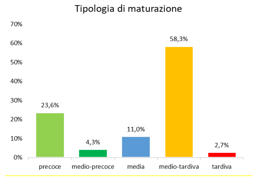 varietà di uva da tavola - epoca di maturazione